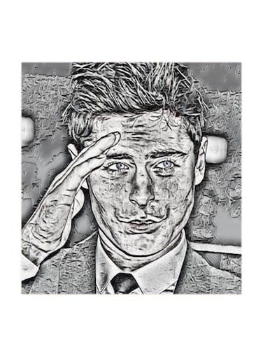 Zac Efron MDF Wall Art Multicolour 30x30centimeter