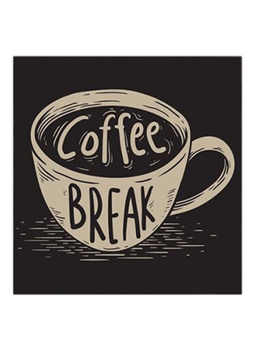 Coffee Break MDF Wall Art Beige/Black