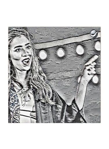 Balqees Wall Art Painting Black/White 30x30cm