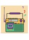 Radio Themed Wall Art Yellow/Green/Beige 30x30cm