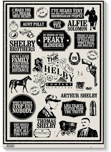 Peaky Blinders Infographe Wall Art Multicolour 40x60cm