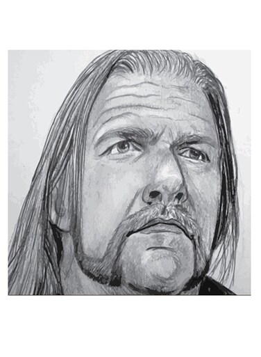 Triple H Themed Wall Art Grey/Black/White 30x30cm