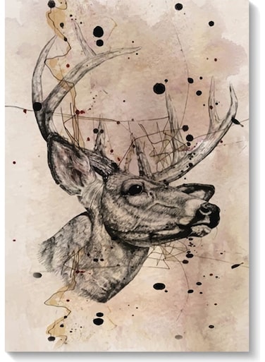 Deer Wall Art Multicolour 40x60cm
