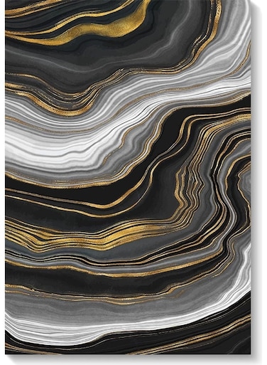 Watercolors Printed Wall Art Black/Gold/Grey 40x60cm