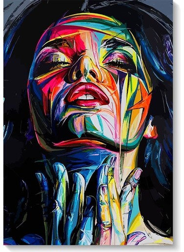 Girl Abstract Wall Art Multicolour 40x60cm