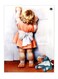 Child Printed Decorative Wall Art Plate White/Orange/Brown 15x20cm