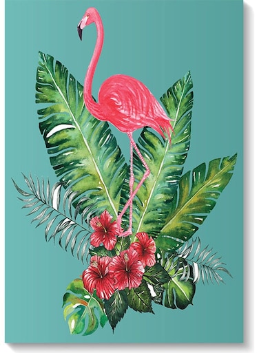 Flamingo Themed Wall Art Painting Multicolour 40x60cm
