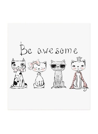 Be Awesome MDF Wall Art Multicolour 30x30cm