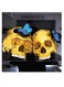 Skull Themed Wall Art Gold/Blue/Black 30x30cm