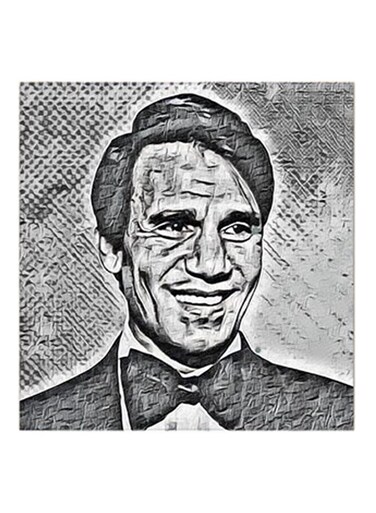 Abdel Halim Hafez MDF Wall Art Grey/Black