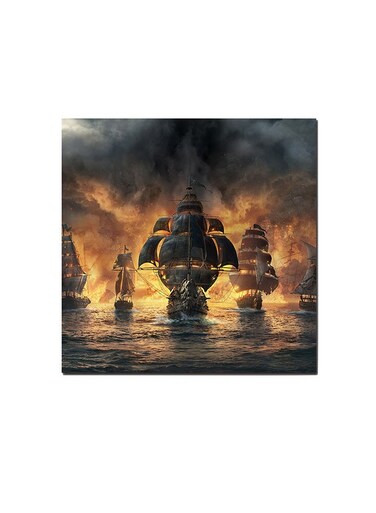 Skull And Bones Game Wall Art Painting Multicolour 30 x 30cm