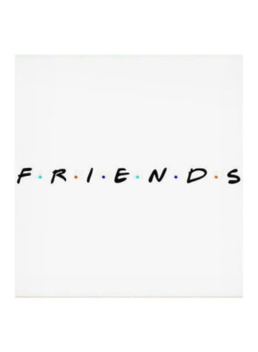 Friends MDF Wall Art Painting White/Black 30x30centimeter
