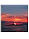 Sunset Themed Printed MDF Wall Art Orange/Blue/Black 30x30cm