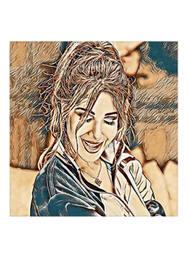 Nancy Ajram MDF Wall Art Beige/Brown/Blue