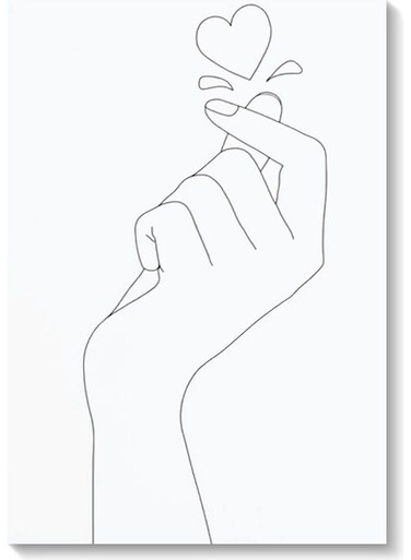 Hand Love Heart Wall Art Multicolour 40x60cm