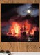Naval Battle Themed Wall Art Orange/Black/Yellow 30x30cm