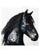 Horse Themed Wall Art White/Black/Blue 30x30cm