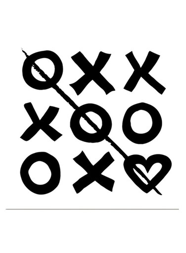 XO Game Themed Printed MDF Wall Art White/Black 30x30cm