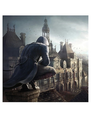 Assassin's Creed Themed Printed MDF Wall Art Gray/Beige/White 30x30cm