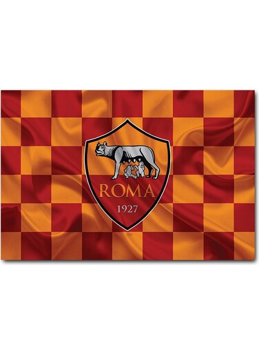 Roma FC Wall Art Orange/Red/Grey 40x60cm