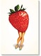 Strawberry Printed Wall Art Red/Green/Beige 40x60cm