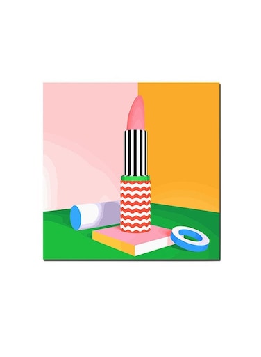 Lip Stick Pop Art Wall Art Painting Multicolour 30 x 30centimeter