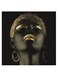 African Beauty Themed Wall Art Black/Gold 30x30cm