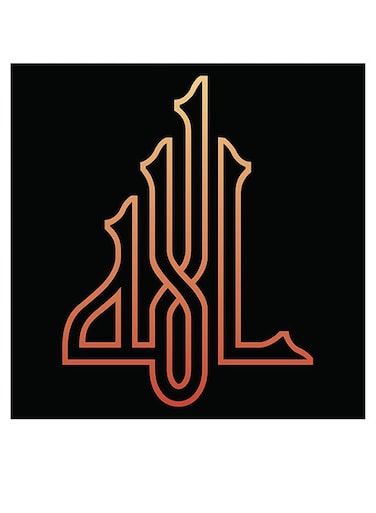 Islamic Art MDF Wall Art Orange/Black 30 x 30cm