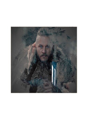 Ragnarr Lo&eth;br&oacute;k Viking MDF Wall Art Multicolour 30x30centimeter