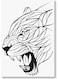 Tiger Line Wall Art Multicolour 40x60cm