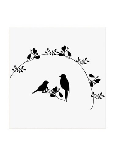 Birds MDF Wall Art Multicolour 30x30centimeter