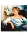 Woman And Horse Printed Wall Art White/Blue/Black 30x30cm