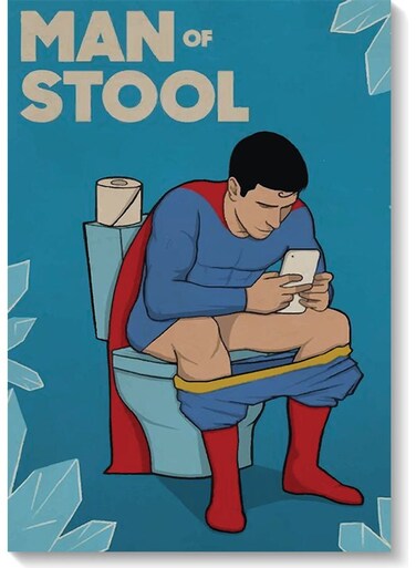 Man Of Stool Wall Art Multicolour 40x60cm