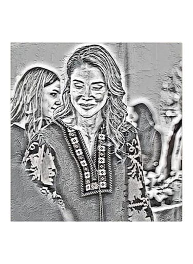 Queen Rania Of Jordan MDF Wall Art Grey/White 30x0.5x30cm