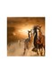 Two Wild Chestnut Horses Mdf Wall Art Multicolour 30x30centimeter