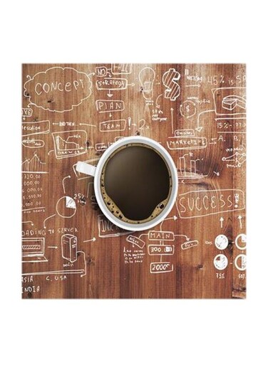 Coffee MDF Wall Art Multicolour 30x30centimeter