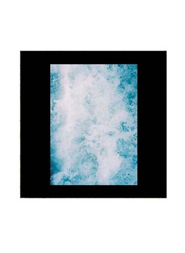Nature Themed Wall Art Black/White/Blue 30x30cm
