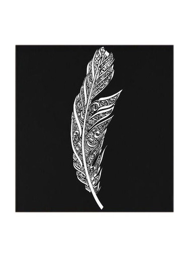 Feather MDF Wall Art Multicolour 30x30centimeter