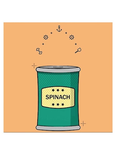 Spinach Themed Wall Art Beige/Green/Yellow 30x30cm