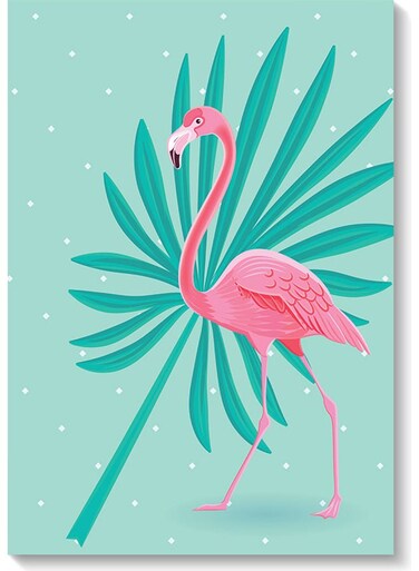 Flamingo Printed Wall Art Blue/Pink 40x60cm