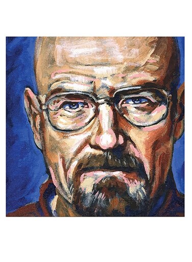 Walter White Breaking Bad Series Themed Wall Art Beige/Blue/Black 30x30cm