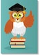 Owl Printed Wall Art Green/White/Brown 40x60cm