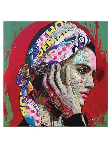 Woman Printed Wall Art Multicolour 30x30cm