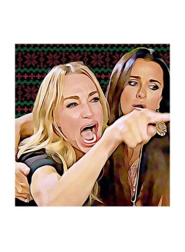 Woman Yelling at Cat MDF Wall Art Multicolour 30x30cm