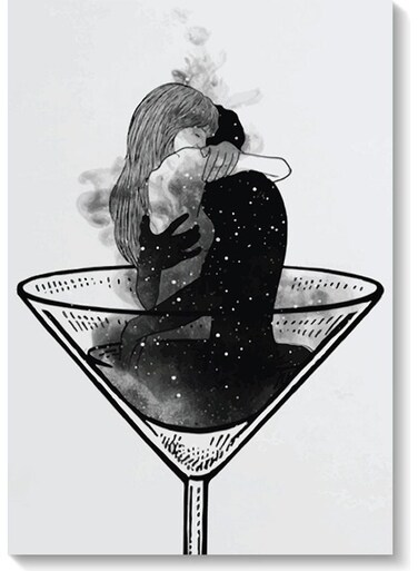 Decorative Wall Art Painting White/Black 40 x 60cm