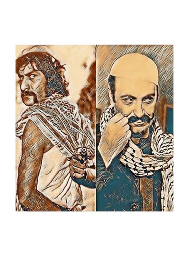 Abu Antar and Rafiq Subaie MDF Wall Art Multicolour 30x30cm