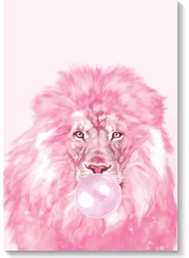 Cute Lion Wall Art Multicolour 40x60cm