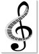 Musical Note Printed Wall Art Black/White 40x60cm