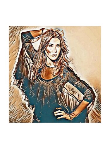 Nancy Ajram MDF Wall Art Multicolour 30x30cm
