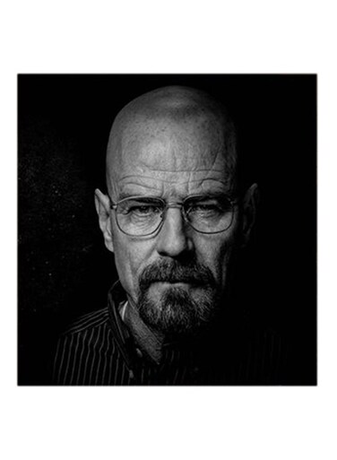 Heisenberg Breaking Bad MDF Wall Art Grey/Black 30x30cm
